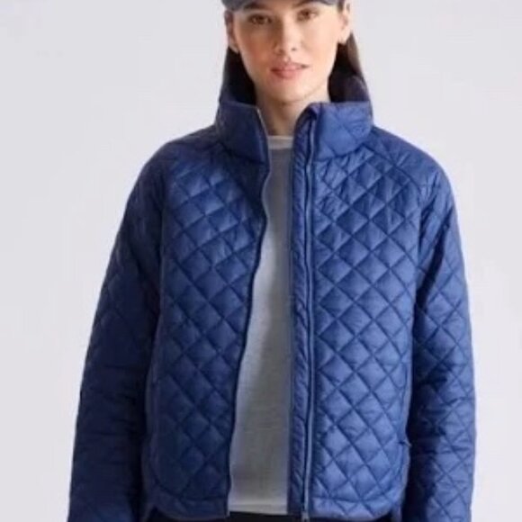Athleta Navy Whisper Featherless Puffer Jacket Women's Size SP - Picture 1 of 12